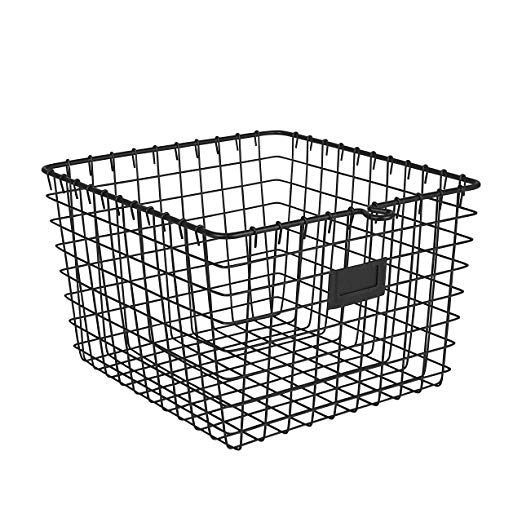 Spectrum Diversified Wire Pet, Toy, Office, Dorm Storage Basket Bin Organizer, Medium, Black