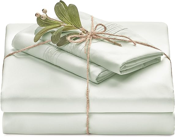 Chanasya Premium Soft Sage Green Queen Bed Sheets Set 4-Piece - Percale Microfiber - Fitted Sheet Flat Sheet and Pillow Cases - Deep Pocket Wrinkle Resistant (Queen) Sage Pearl