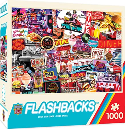 MasterPieces Flashbacks Jigsaw Puzzle, Quick Stop Diner, 1000Piece