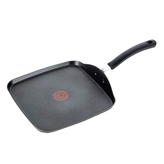 T-fal, Ultimate Hard Anodized, Nonstick 10.25 In. Square Griddle, Black, E76513, 10.25 Inch, Grey