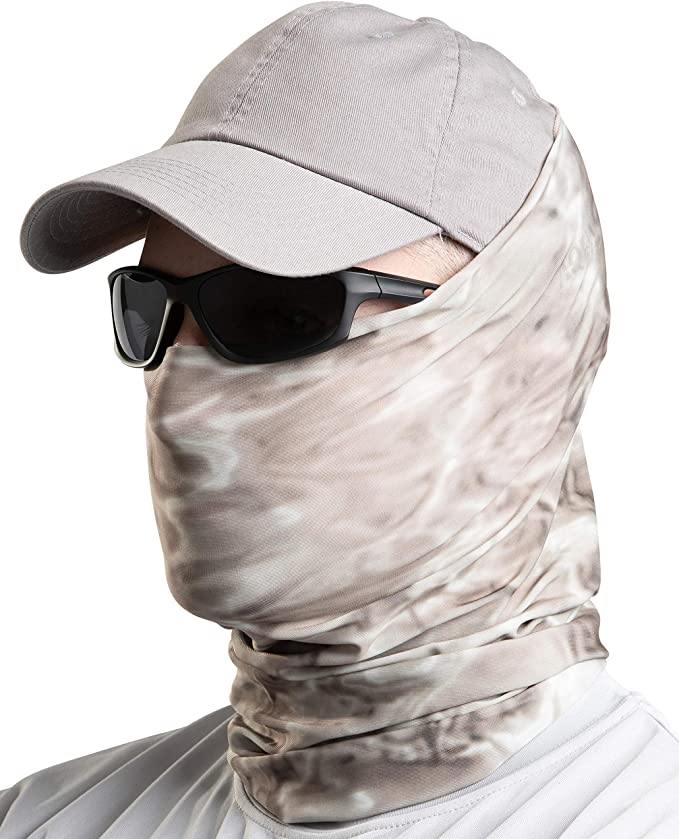 Aqua Design Fishing Hunting Masks Neck Gaiters for Men and Youth: UPF 50  Sun Mask Protection: Camo Half Face Cover Balaclava Bandana