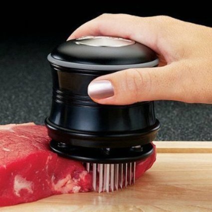 Professional Commercial Quality Kitchen Meat Tenderizer - 56 Ultra Sharp Stainless Steel Blades For Steak, Chicken, Fish and Pork