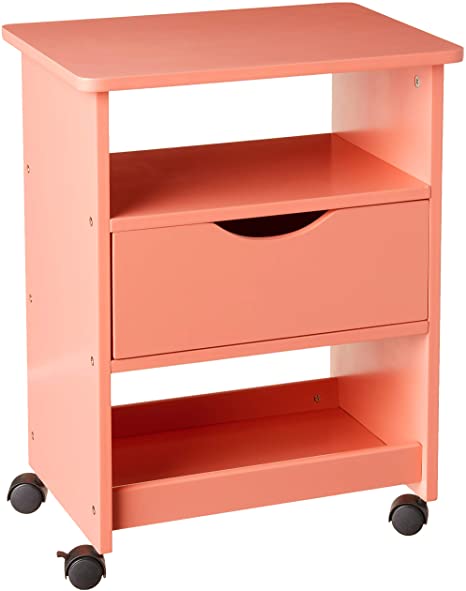 Frenchi Home Furnishing Rolling Cart with Drawer, Orange