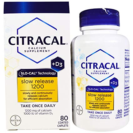 Citracal Calcium  D Slow Release 1200, Coated Tablets - 80 ea (Pack of 2)