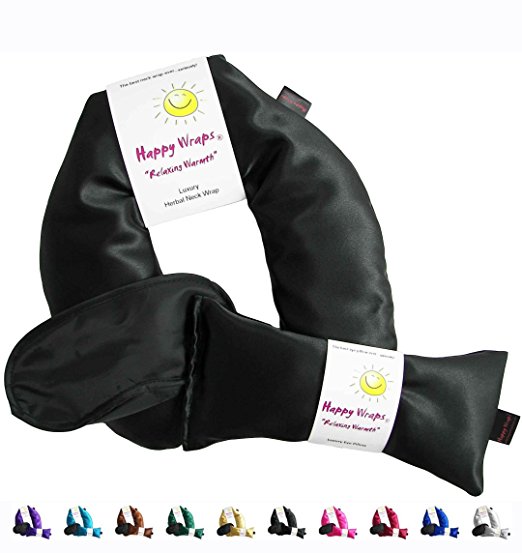 Happy Wraps Herbal Neck Wrap with Eye Pillow and Sleep Mask - Onyx