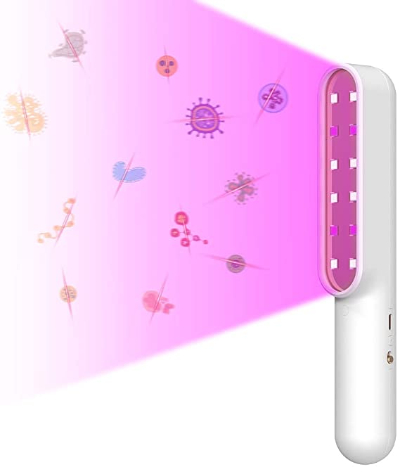 UV Light Sanitizer, Handheld UV-C Lamps Travel Wand UV Light Without Chemicals for Hotel Household Wardrobe Toilet Car Pet Area