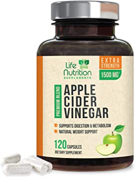 Apple Cider Vinegar Capsules with The Mother 1500mg - Extra Strength Natural Weight Support, Made in USA, Best Acv Supplement for Metabolism, Keto Diet, Cleanse Support - 120 Capsules
