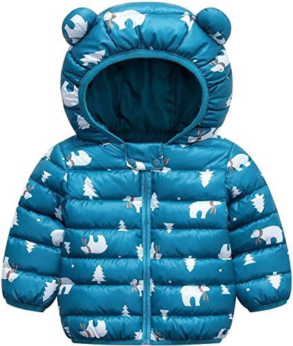 VJJ AIDEAR Winter Coats for Baby Boys Girls Warm Cute Hoods Light Puffer Jacket Outwear