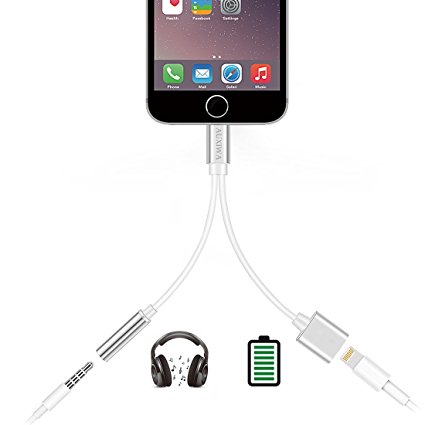 iPhone 7 / 7 Plus Adapter, iPhone 7 Accessories 2 in 1 Lightning Adapter Cable Charge and Headphone Splitter