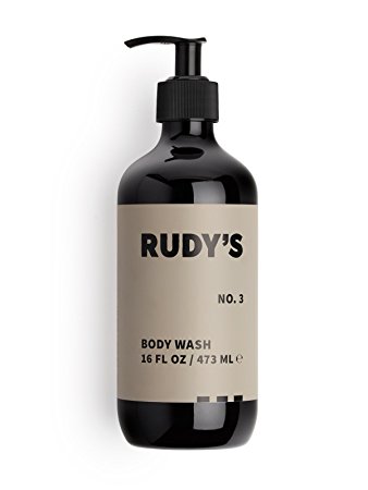 Rudy's No. 3 Exfoliating Body Wash - Sulfate, Paraben, and Cruelty-Free. Gentle Formula for All Skin Types. Exfoliate and Moisturize with Citrus Scents, 16 oz.