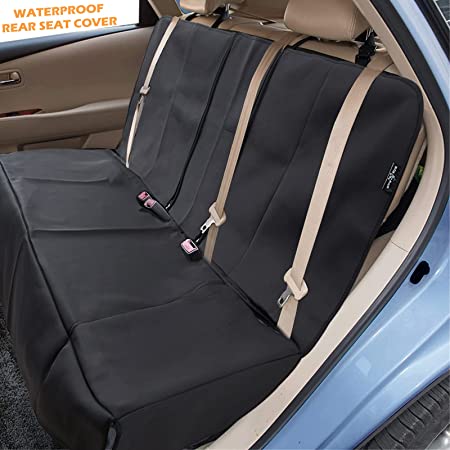 Big Ant Black Waterproof Rear Bench Car Seat Cover, Neoprene Padded Back Seat Cover for Cars, Car Seat Covers for Kids Dogs, Universal Fit for Auto Truck Van SUV