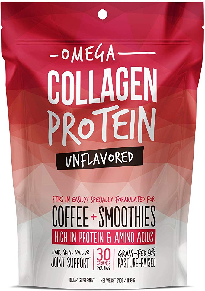 Collagen Protein Powder for Coffee from Omega PowerCreamer - Unflavored, Keto-Friendly - Grass-fed Peptides | Perfect for Hair, Skin, Nails, Joints | Essential Amino Acids (12 oz)