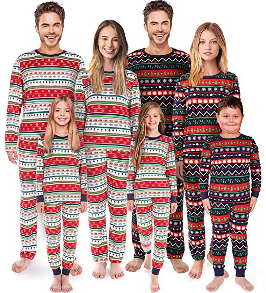 Rnxrbb Matching Christmas Pajamas Family Set Holiday Pjs Matching Couples Kid Warm Sleepwear Classic