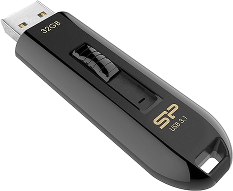 シリコンパワー USBメモリ 32GB USB3.1 & USB 3.0 スライド式 ブラック Blaze B21 SP032GBUF3B21V1K