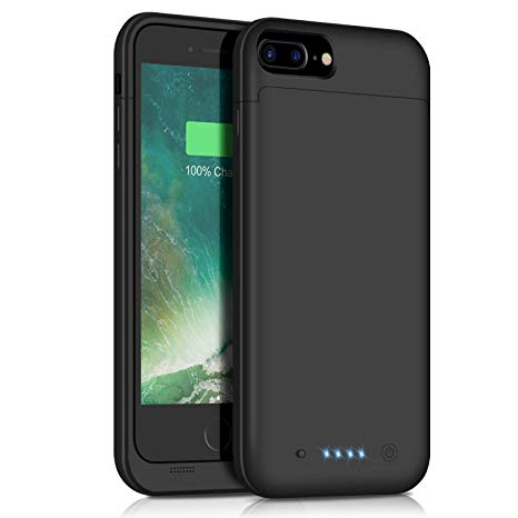 iPhone 7 Plus / 8 Plus Battery Case, Feob 7000mAh Portable Charging Case Extended Battery Pack Charger Case for iPhone 7 Plus / 8 Plus (5.5 inch) – Black