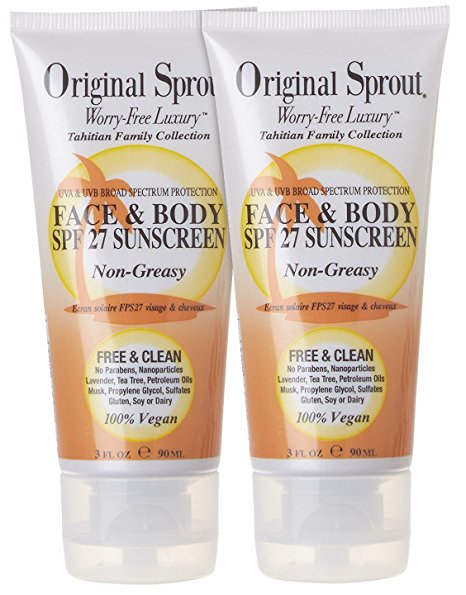 Original Sprout Face & Body SPF 27 Sunscreen (2 Pack)