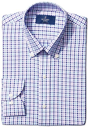 Amazon Brand - BUTTONED DOWN Men's Slim Fit Check Dress Shirt, Supima Cotton Non-Iron