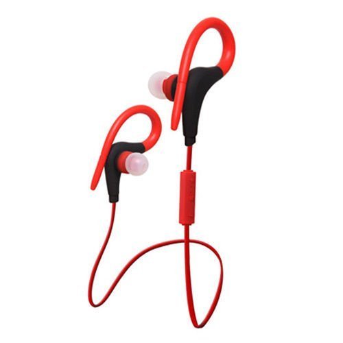 Shinefuture Bluetooth Headphones Wireless Bluetooth 4.1 Sweatproof Sport Headset Earbuds Gym Running Exercise Earphones Microphone (Red)