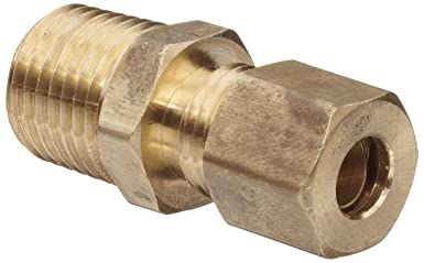 Anderson Metals Brass Tube Fitting, Connector, 5/16" Compression x 3/8" Male Pipe