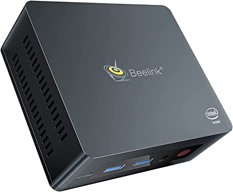 Beelink GK35 Mini PC with Intel J3455 Turbo 2.3Ghz 2M Cache 4C/4T 8GB DDR3 256GB SSD Windows 10 Pro Ubuntu 4K HD Dual Display, 2.4G/5G WiFi, Auto Power On, WOL