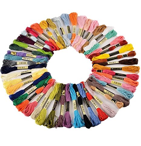OUR Fashion 50 PCS Cross Stitch Threads 8M Cotton Embroidery Floss Sewing Art Thread Skeins Random Color
