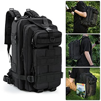 Tactical Backpack,Bienna 3P Military Rucksack Bug Out Bag 30L Medium 600D Nylon [Waterproof] Molle Gear Army Assault Combat Pack for Sport Outdoor Camping Hiking Trekking Men Kids Women