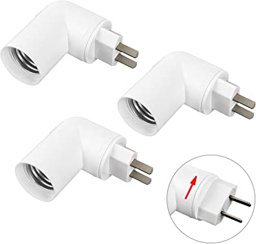 QWORK E26/ E27 Light Sockets with Switch, Standard US Maximum Wattage 60W, 180 degree rotation, 4 PACK