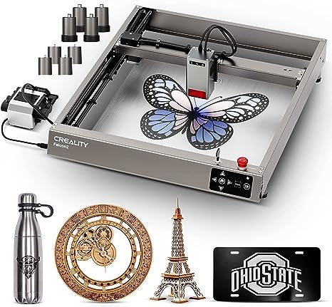 Creality Falcon2 Laser Engraving Cutting Machine 22W Strongest Power 25000mm/min Pre-assembled Fastest DIY Cutter and Engraver Integrated Air Assist for Wood Acrylic Metal Glass LightBurn LaserGrbl