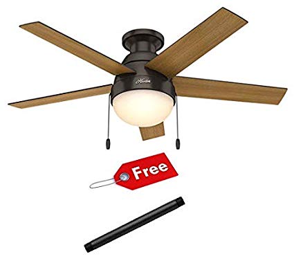 46" Anslee Low Profile Ceiling Fan with Freebies (Premier Bronze)