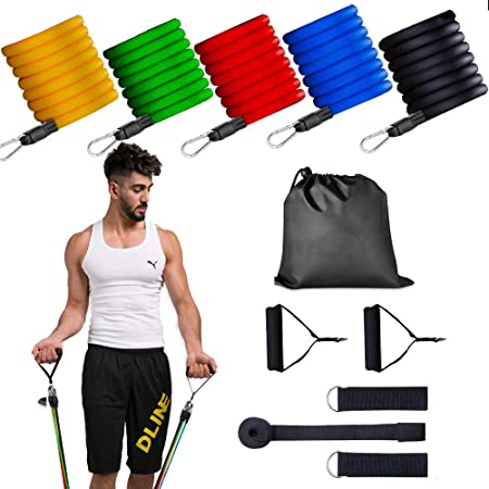 ShuYo Resistance Bands Set Exercise Bands, Home Workout Bands for Men and Women, Gym Accessories for Home Workouts, Physical Therapy, Gym Training, Yoga