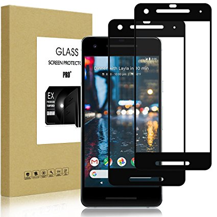 [2-Pack]Google Pixel 2 / Pixel 2 [Case Friendly] Glass Screen Protector, FilmHoo Tempered Glass Screen Protector for Google Pixel 2 with Lifetime Replacement Warranty(Black)