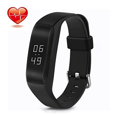 Fitness Tracker,LENDOO Smart Bracelet with Heart Rate Monitor and Wireless Bluetooth, Pedometer Calorie Counter OLED Display Fitness Watch for Android and IOS Smartphones