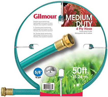 Gilmour 15-58050 15 Series 4-Ply 5/8-Inch-by-50-Foot Reinforced Vinyl Hose, Green