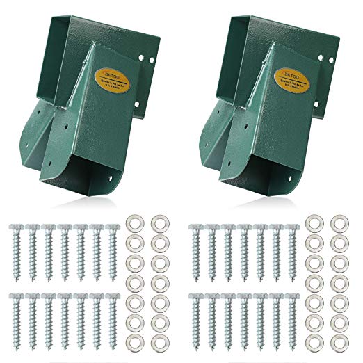BETOOLL Easy 1-2-3 A-Frame 2 Brackets Swing Set Bracket with Mounting Hardware (Green)