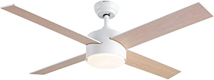Ceiling Fan with Lights and Remote Control,SNJ Modern Ceiling Fan for Living Room Bedroom Dining Room,Indoor (52 Inch, White)