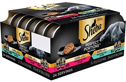 Sheba Perfect Portions Cuts in Gravy Multipack Salmon & Tuna Wet Cat Food 2.6 oz.