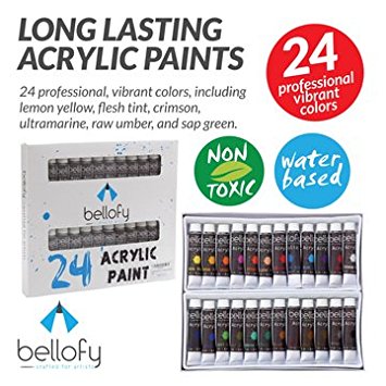 24-Color Acrylic Paint Set - 24 x 12 ml / 0.4 oz - Acrylic Paint Kit For Artists and Beginners - Painting Art - Artist Paint