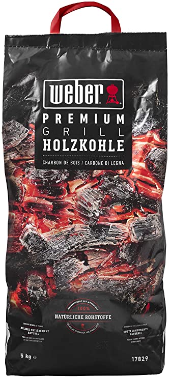 Weber Premium Holzkohle 5 kg Charcoal, Black