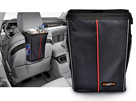 Car Garbage Bag - Auto Leakproof Litter Bin - Stylish Designed - High Interior Care with Washable Wipe-clean Liner Surface - Perfect To Hold On your Cars Seat Headrest or Floor -A Must-have Accessory