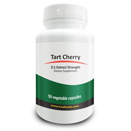 Real Herbs Tart Cherry Extract 2:1 700mg - Antioxidant Support, Promotes Cardiovascular & Coronary Health, Promotes Muscle Health & Recovery - 50 Vegetarian Capsules