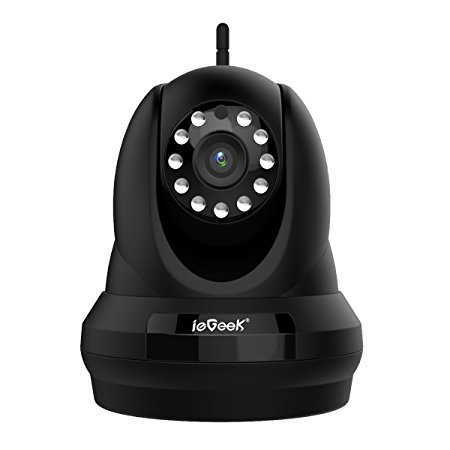 ieGeek 1080P Home IP Camera Wireless WiFi Indoor Video Monitoring Security Surveillance Pan/Tilt Camera with Night Vision Two-Way Audio Motion Detection (Black)