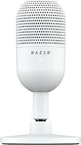 Razer Seiren V3 Mini USB Microphone: Condenser Mic - Supercardioid Pickup Pattern - Tap-to-Mute Sensor with LED Indicator - Shock Absorber - Ultra Compact - PC, Discord, OBS Studio, XSplit - White