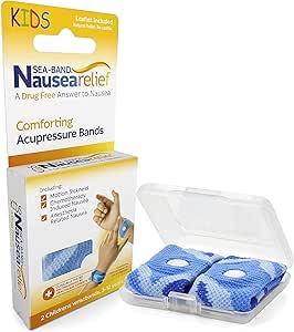 Sea-Band Anti-Nausea Acupressure Wristband for Motion & Morning Sickness, Child, 1 Pair Blue