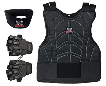 MAddog Sports Padded Chest Protector, Tactical Half Glove, Neck Protector Combo Package