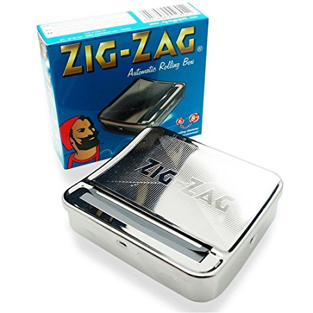 OCB 16925 Zig Zag Regular Rolling Box for the perfect Cigarette Rolling Machine, Chrome, Silver, 8 x 8 x 2 "