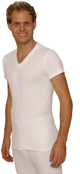 Octave Mens Thermal Underwear Short Sleeve 'V'-Neck T-Shirt/Vest/Top