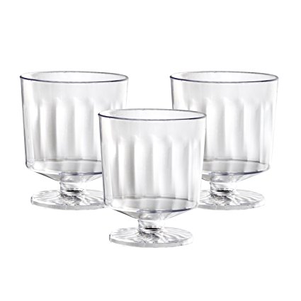 Party Essentials N223021 20 Count 1 Piece Hard Plastic Mini Wine Taster Glasses, 2 oz, Clear