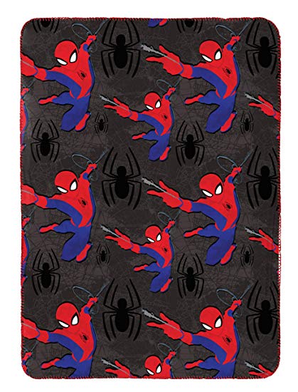 Jay Franco Marvel Spiderman Travel Blanket - Measures 40 x 50 inches, Kids Bedding Features Spiderman - Fade Resistant Super Soft Fleece - (Official Marvel Product)