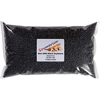 Soymerica Non-GMO Black Soybeans - 7 Lbs (Newest Crop). Identity Preserved (IP). Keto Friendly Low Carb. Great for Soy Milk and Tofu. 100% Product of USA