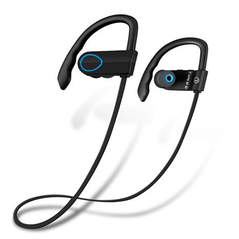 Bluetooth Headphones,COOLAND Noise Canelling Wireless Stereo Sports Headsets with Microphone for Running Gym Exercise (Blue)
